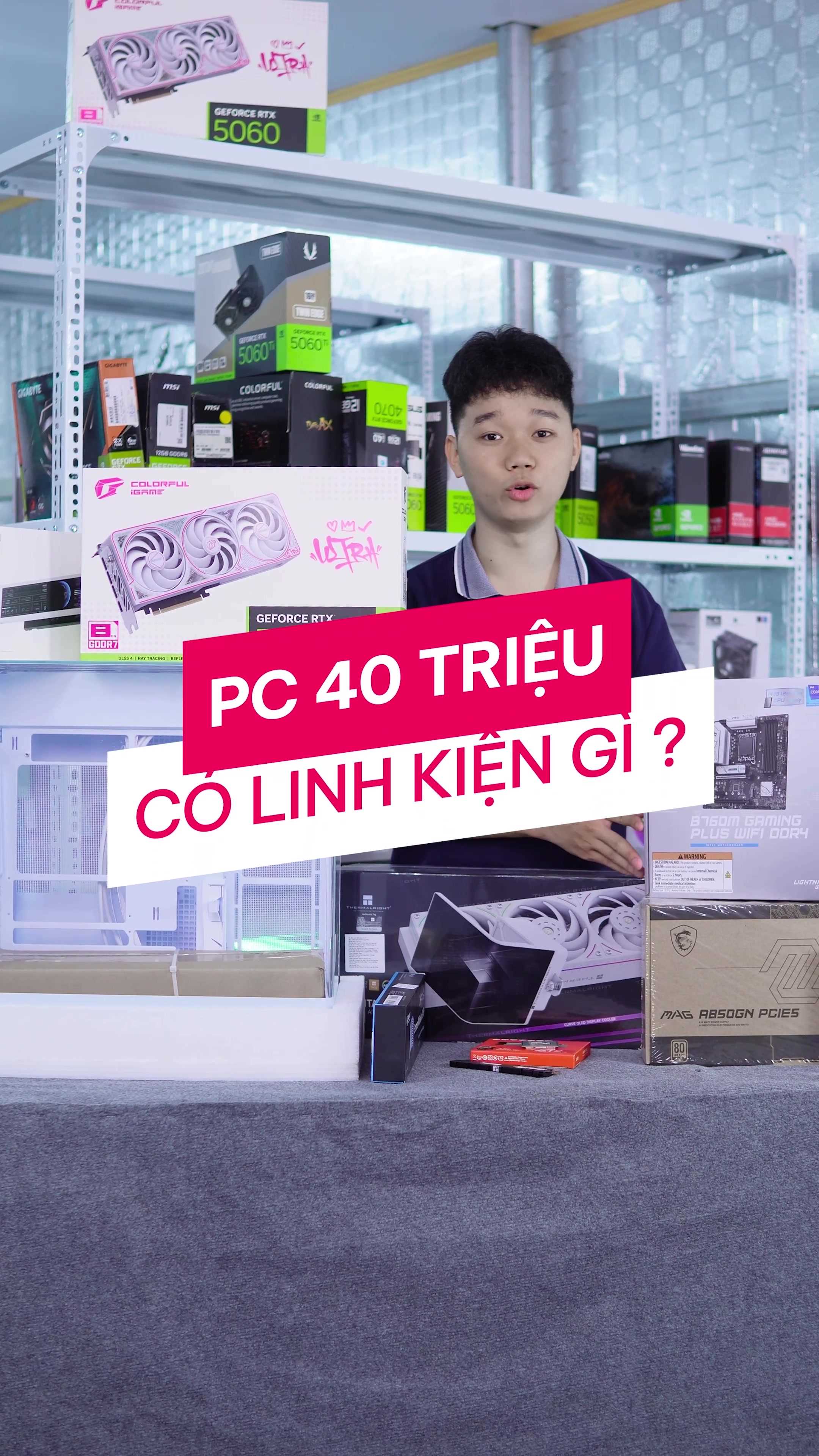Build PC Game 40 Triệu Siêu Khủng: RTX 5060 & Thiết Kế Bể Cá Đỉnh Cao tại Duy Trí PC